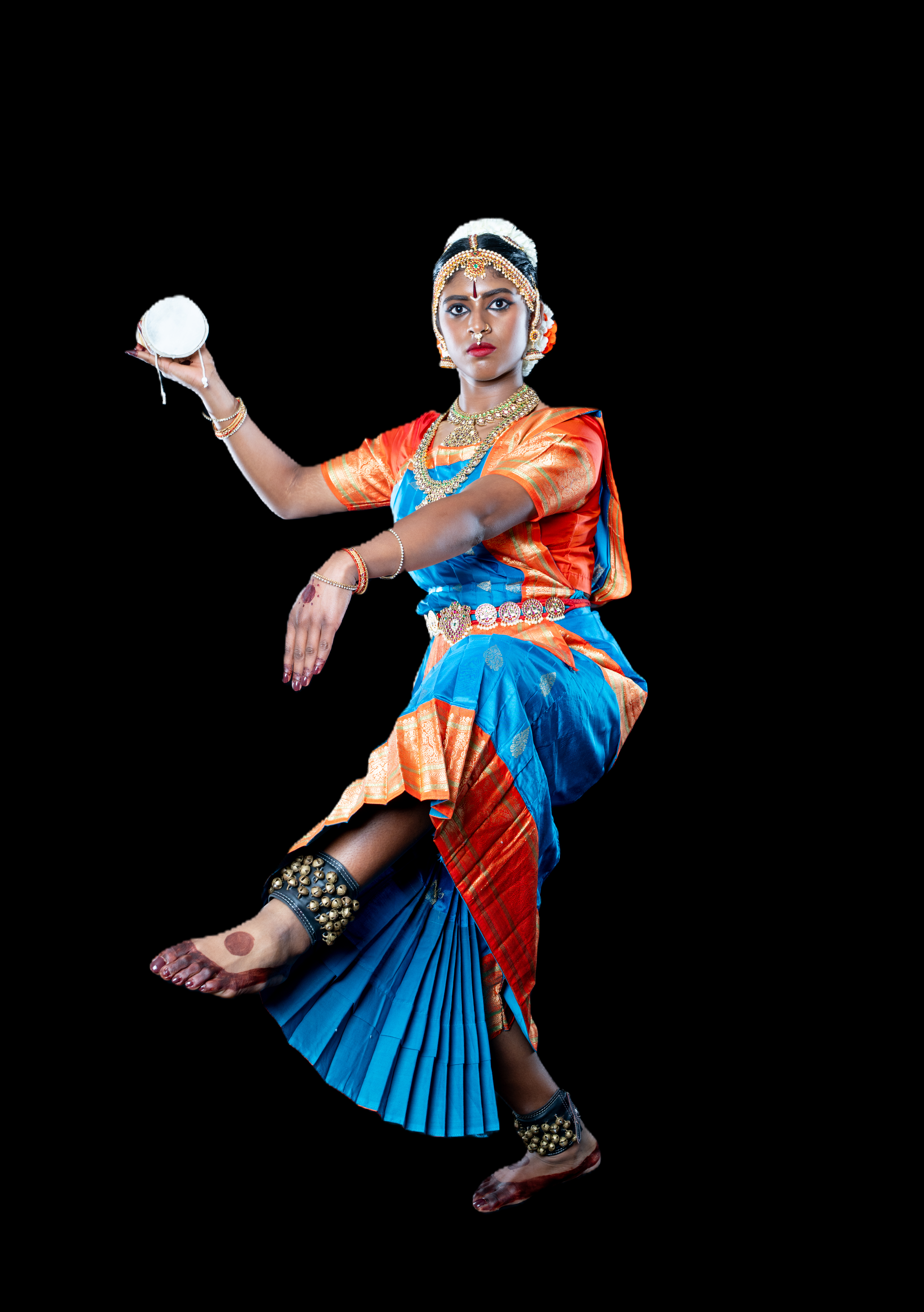 Dancer in a classical Bharatanatyam stance